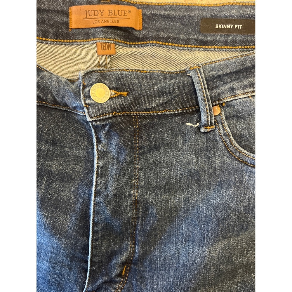 Judy Blue Skinny Fit‎ Jeans Womens 18W Medium Wash High Rise Distressed Denim